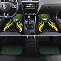Custom Cook Islands Rugby Car Mats Unique Style Black Version - Polynesian Pride