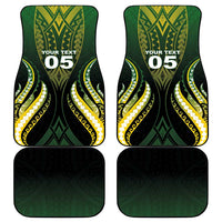 Custom Cook Islands Rugby Car Mats Unique Style Black Version - Polynesian Pride