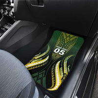 Custom Cook Islands Rugby Car Mats Unique Style Black Version - Polynesian Pride