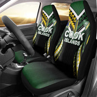 Cook Islands Rugby Car Seat Cover Unique Style Black Version - Polynesian Pride