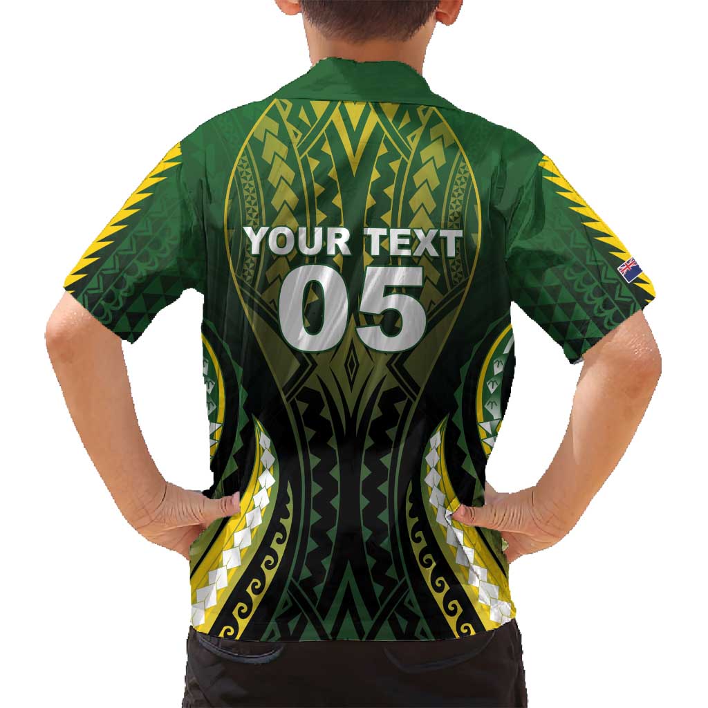 Custom Cook Islands Rugby Family Matching Long Sleeve Bodycon Dress and Hawaiian Shirt Unique Style Black Version - Polynesian Pride