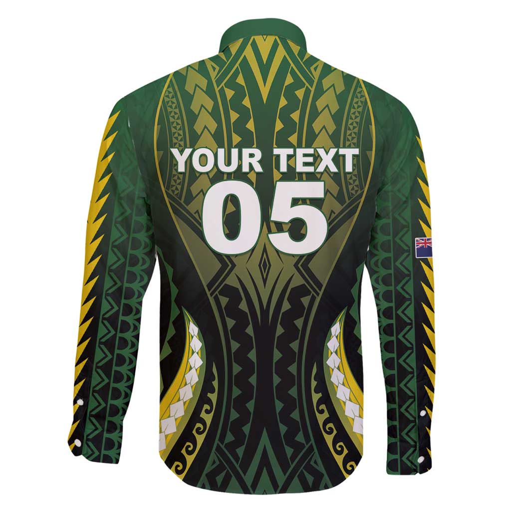 Custom Cook Islands Rugby Family Matching Long Sleeve Bodycon Dress and Hawaiian Shirt Unique Style Black Version - Polynesian Pride