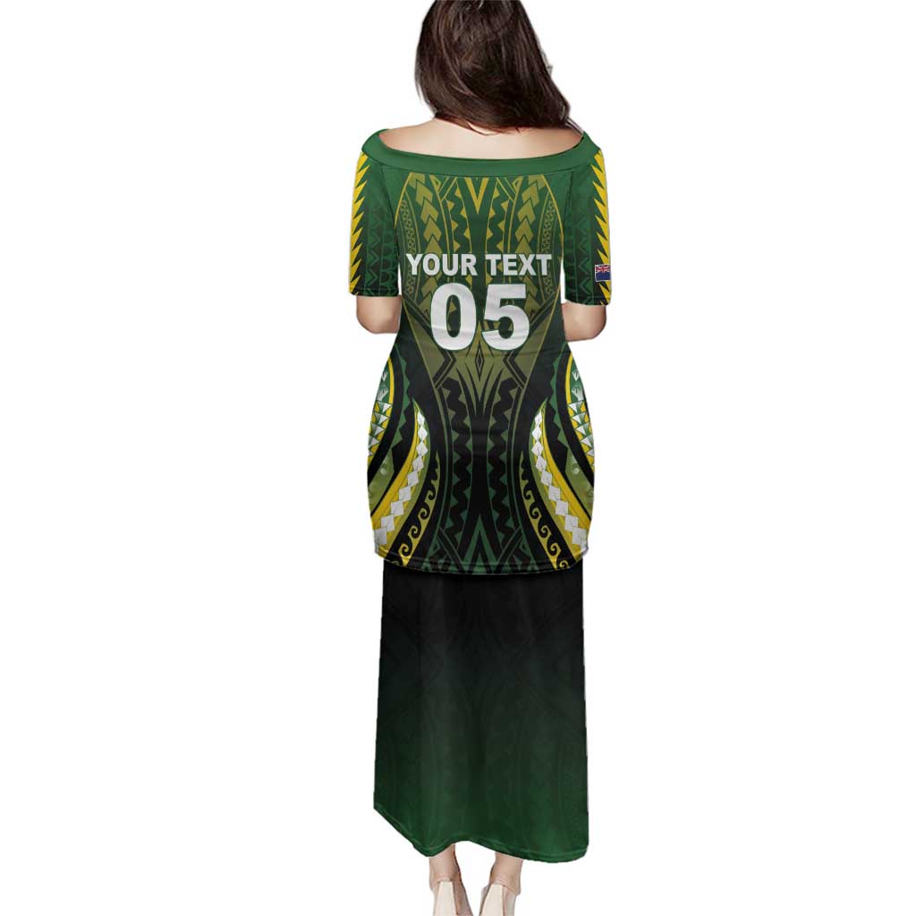 Custom Cook Islands Rugby Family Matching Puletasi and Hawaiian Shirt Unique Style Black Version - Polynesian Pride