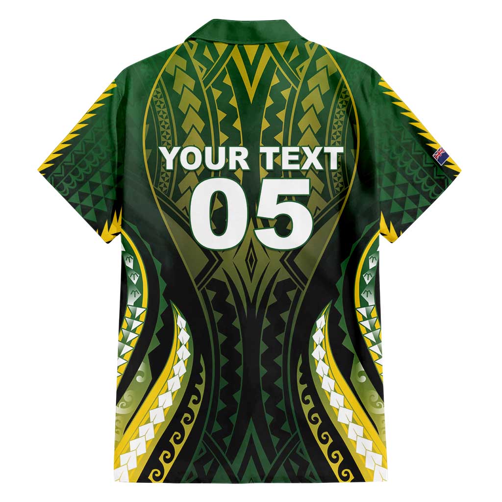 Custom Cook Islands Rugby Family Matching Short Sleeve Bodycon Dress and Hawaiian Shirt Unique Style Black Version - Polynesian Pride