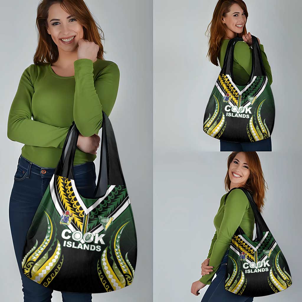 Cook Islands Rugby Grocery Bag Unique Style Black Version - Polynesian Pride