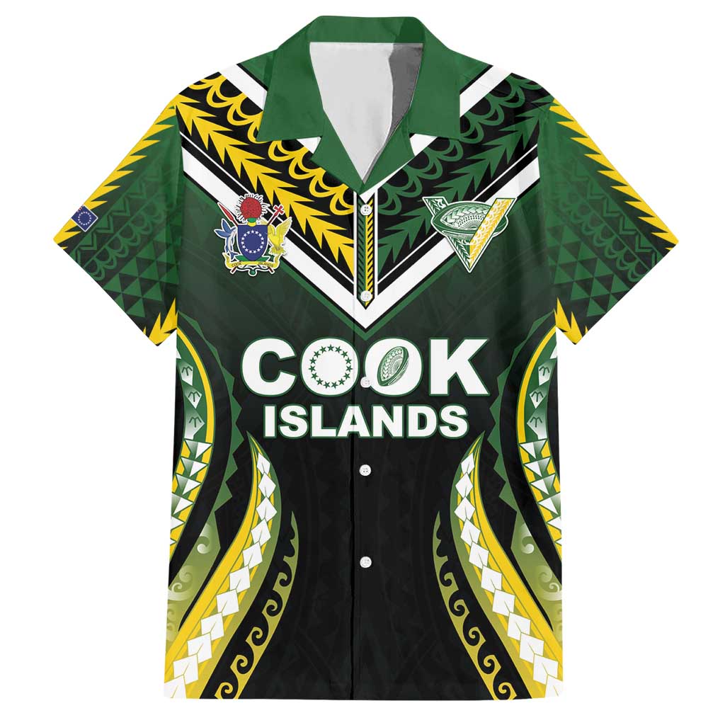 Custom Cook Islands Rugby Hawaiian Shirt Unique Style Black Version - Polynesian Pride