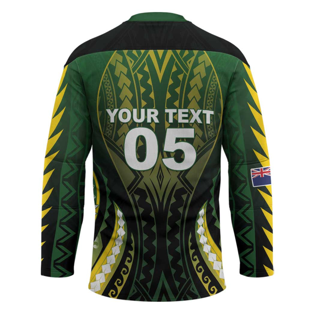 Custom Cook Islands Rugby Hockey Jersey Unique Style Black Version - Polynesian Pride