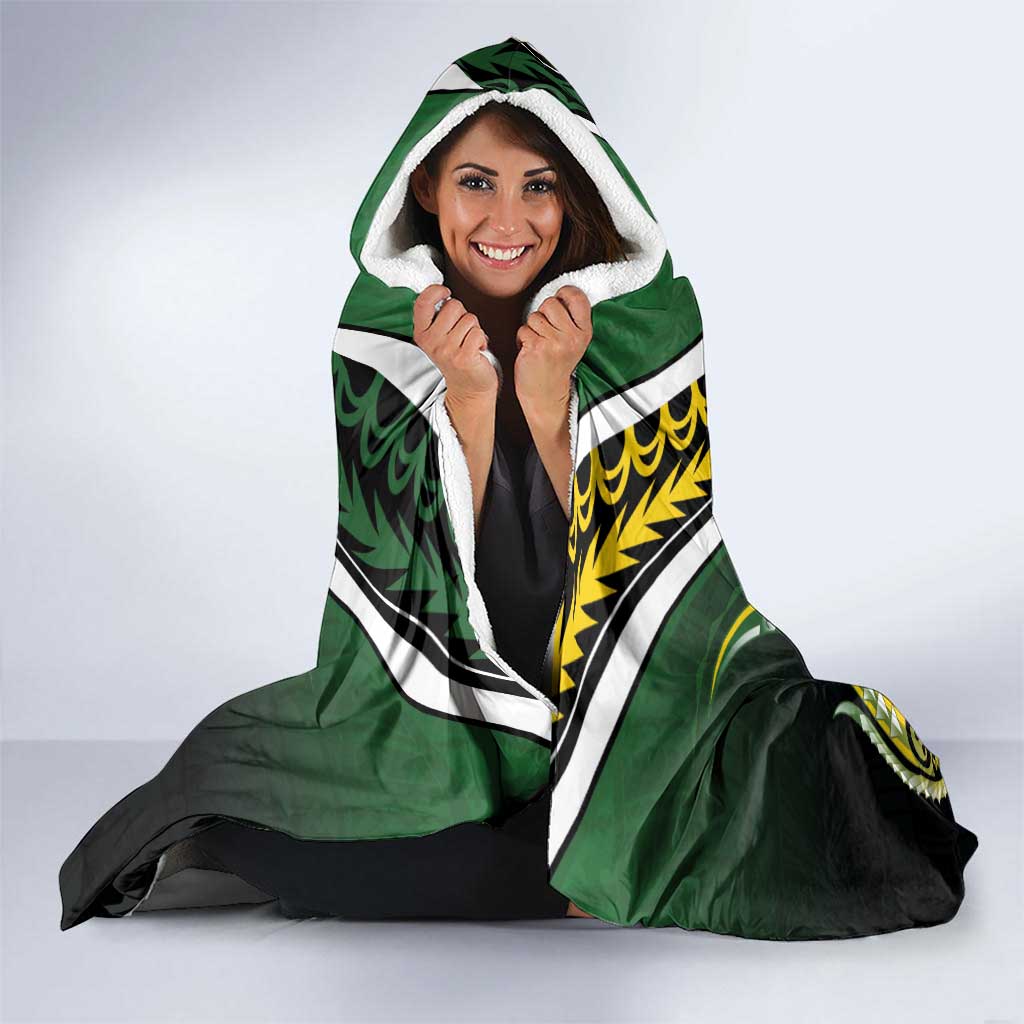 Cook Islands Rugby Hooded Blanket Unique Style Black Version - Polynesian Pride