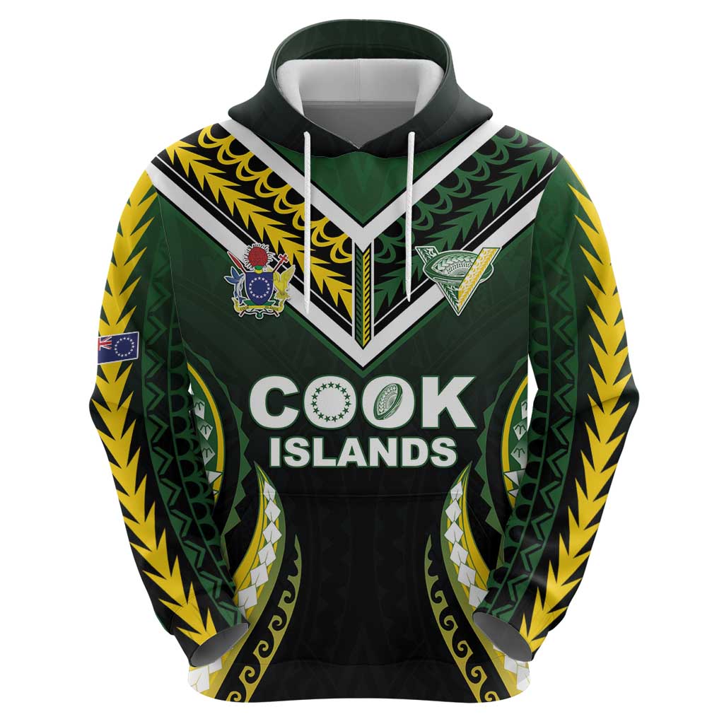 Custom Cook Islands Rugby Hoodie Unique Style Black Version - Polynesian Pride