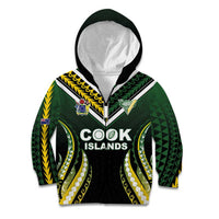 Custom Cook Islands Rugby Kid Hoodie Unique Style Black Version - Polynesian Pride