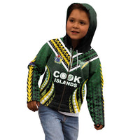 Custom Cook Islands Rugby Kid Hoodie Unique Style Black Version - Polynesian Pride