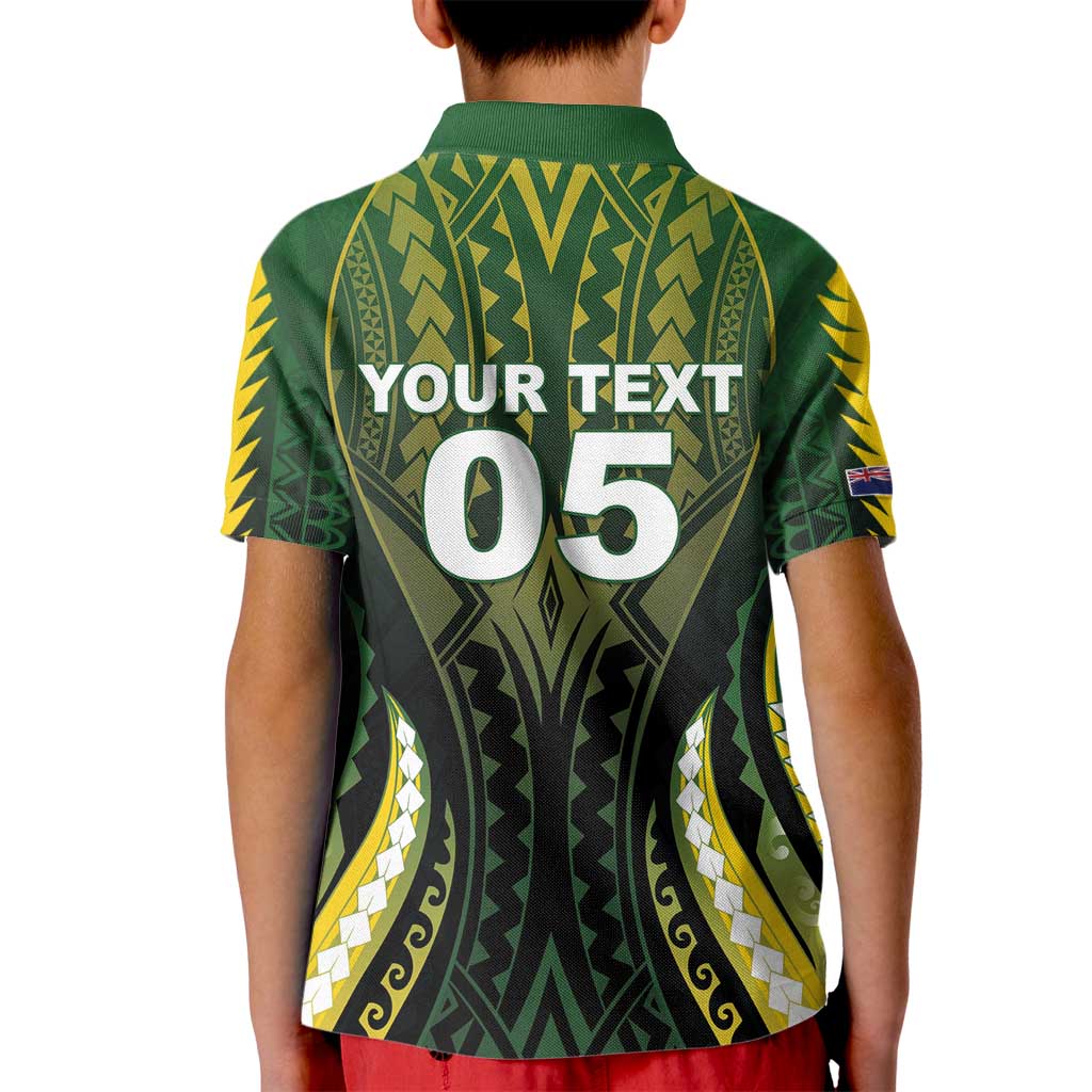 Custom Cook Islands Rugby Kid Polo Shirt Unique Style Black Version - Polynesian Pride