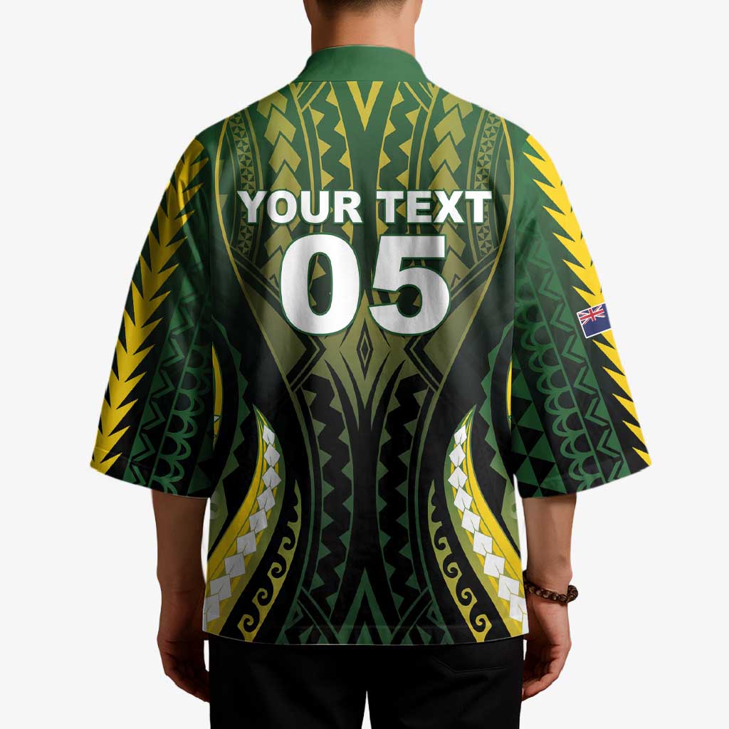 Custom Cook Islands Rugby Kimono Unique Style Black Version - Polynesian Pride