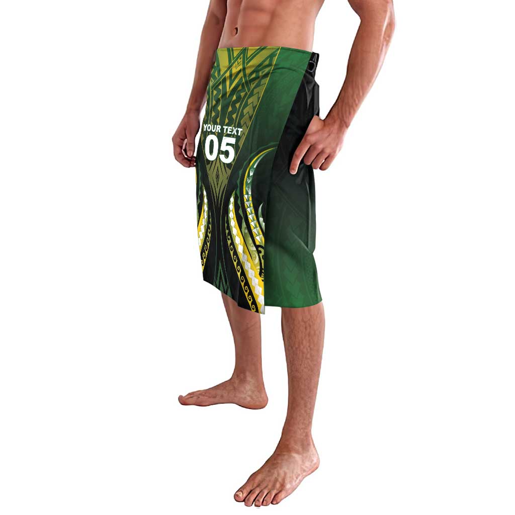 Custom Cook Islands Rugby Lavalava Unique Style Black Version - Polynesian Pride