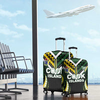 Cook Islands Rugby Luggage Cover Unique Style Black Version - Polynesian Pride