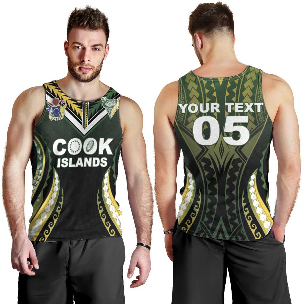 Custom Cook Islands Rugby Men Tank Top Unique Style Black Version - Polynesian Pride