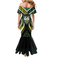 Custom Cook Islands Rugby Mermaid Dress Unique Style Black Version LT05 - Polynesian Pride