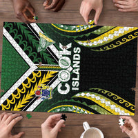Cook Islands Rugby Puzzle Unique Style Black Version - Polynesian Pride