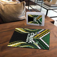 Cook Islands Rugby Puzzle Unique Style Black Version - Polynesian Pride