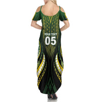 Custom Cook Islands Rugby Summer Maxi Dress Unique Style Black Version - Polynesian Pride