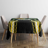 Cook Islands Rugby Tablecloth Unique Style Black Version - Polynesian Pride