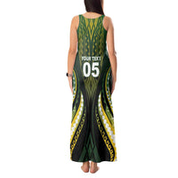Custom Cook Islands Rugby Tank Maxi Dress Unique Style Black Version - Polynesian Pride