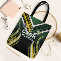Cook Islands Rugby Tote Bag Unique Style Black Version - Polynesian Pride