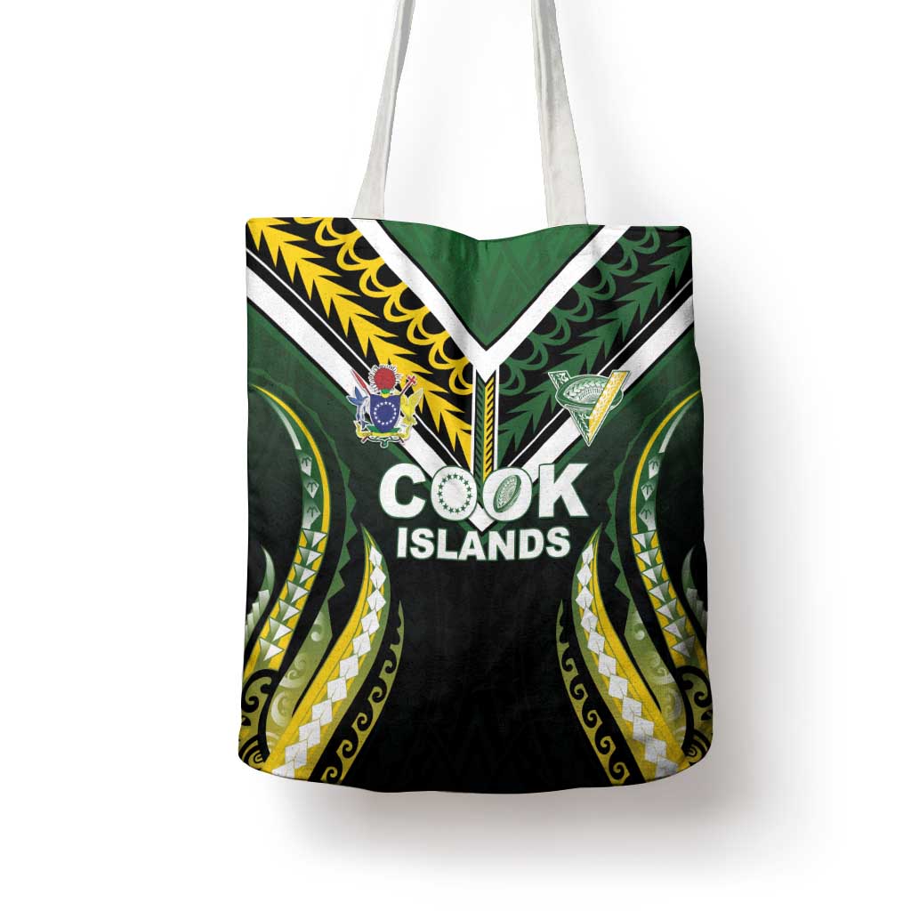 Cook Islands Rugby Tote Bag Unique Style Black Version - Polynesian Pride
