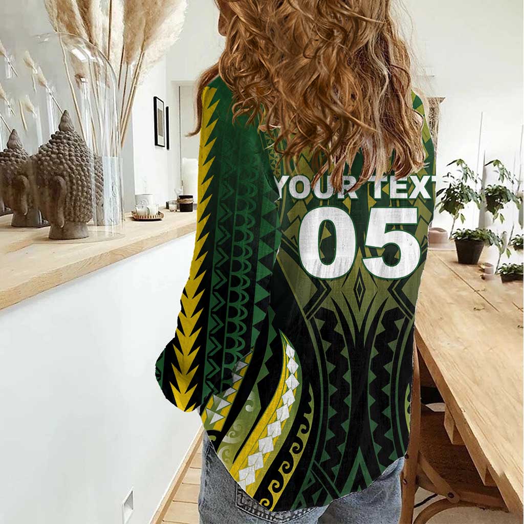 Custom Cook Islands Rugby Women Casual Shirt Unique Style Black Version - Polynesian Pride