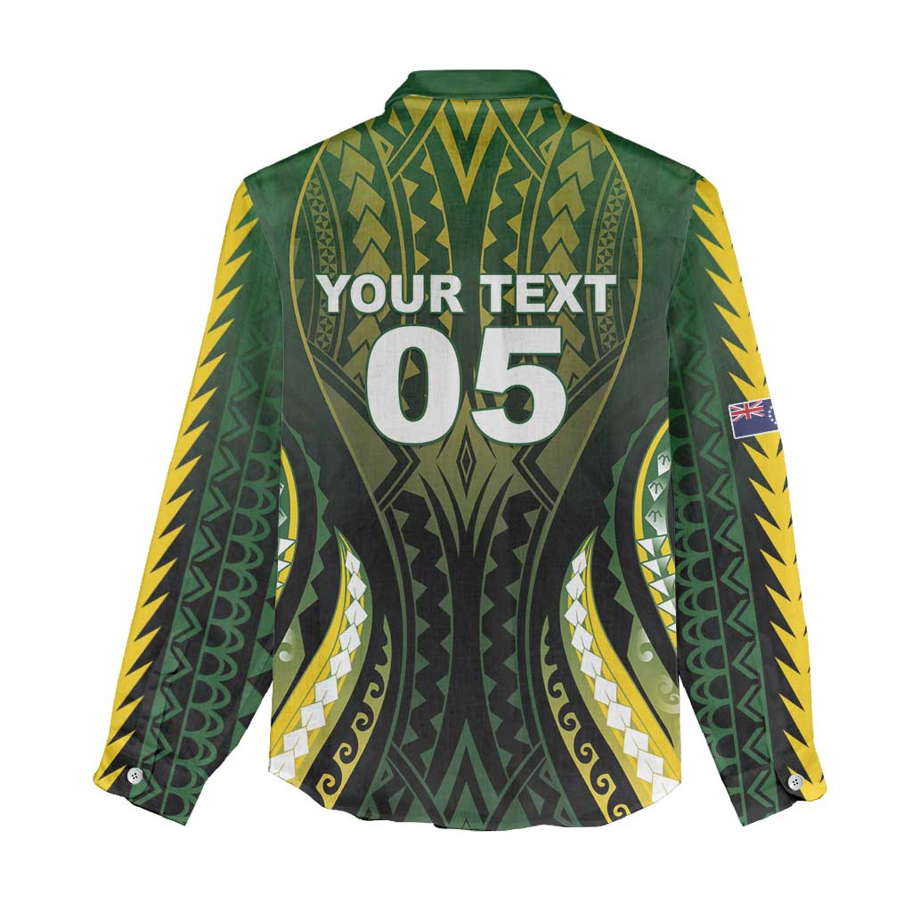 Custom Cook Islands Rugby Women Casual Shirt Unique Style Black Version - Polynesian Pride