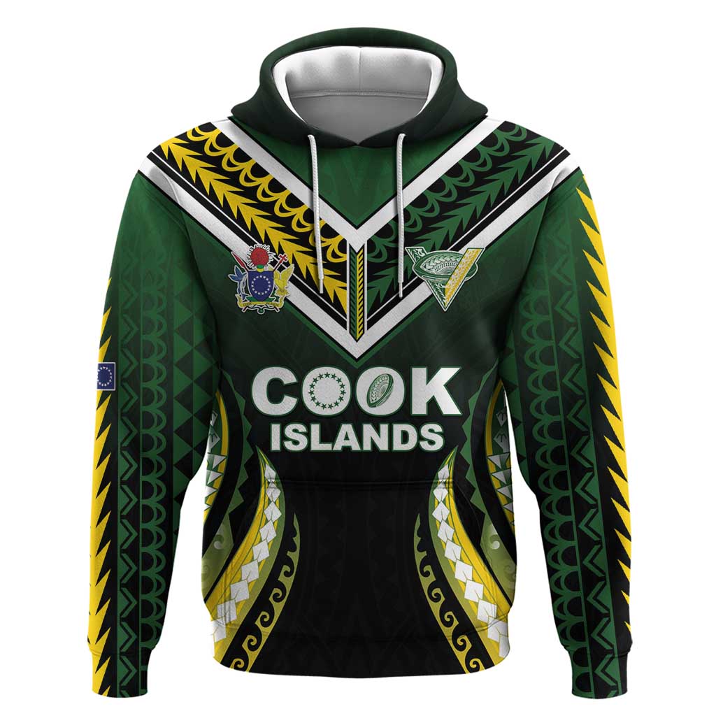 Custom Cook Islands Rugby Zip Hoodie Unique Style Black Version - Polynesian Pride