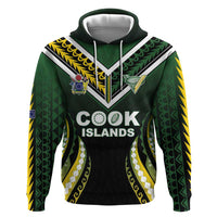 Custom Cook Islands Rugby Zip Hoodie Unique Style Black Version - Polynesian Pride