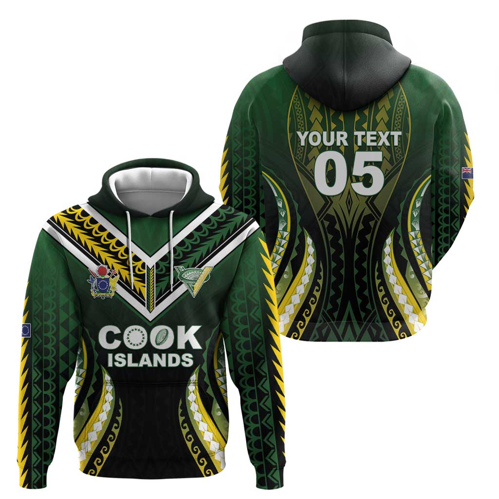 Custom Cook Islands Rugby Zip Hoodie Unique Style Black Version - Polynesian Pride
