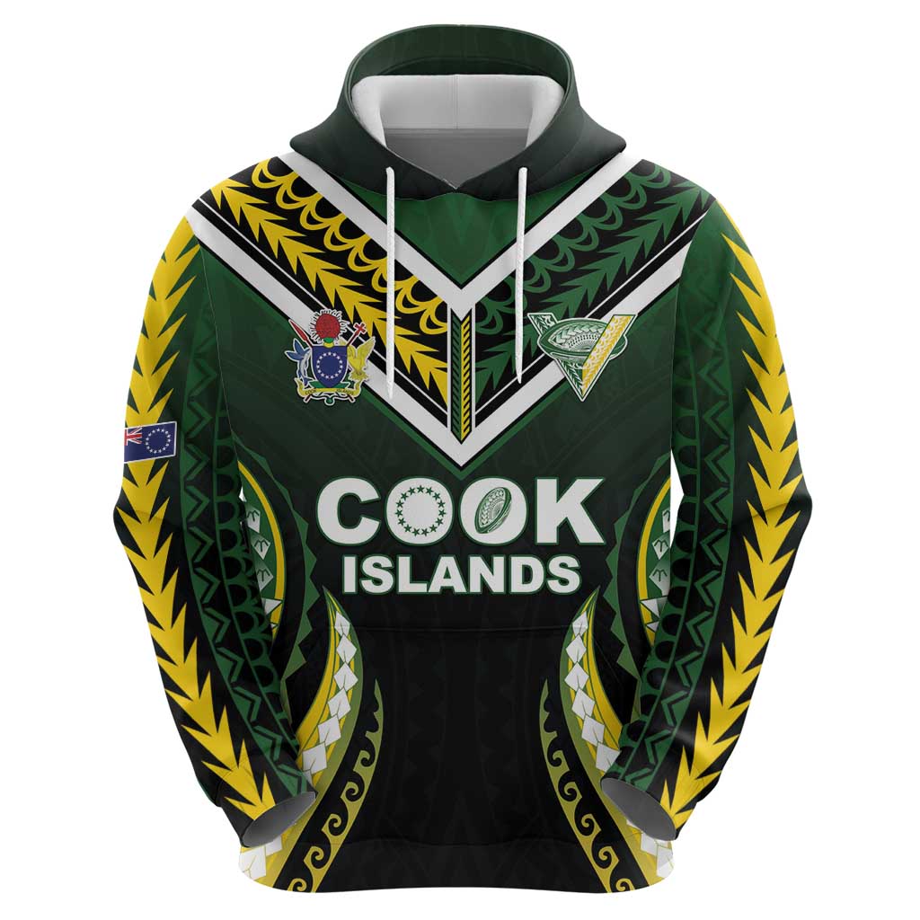 Custom Cook Islands Rugby Zip Hoodie Unique Style Black Version - Polynesian Pride