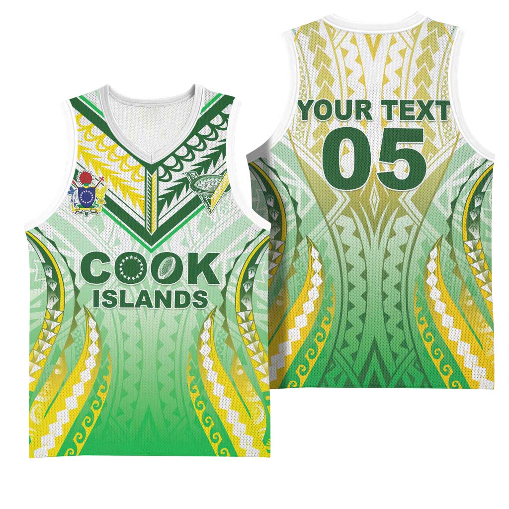 Custom Cook Islands Rugby Basketball Jersey Unique Style White Version - Polynesian Pride