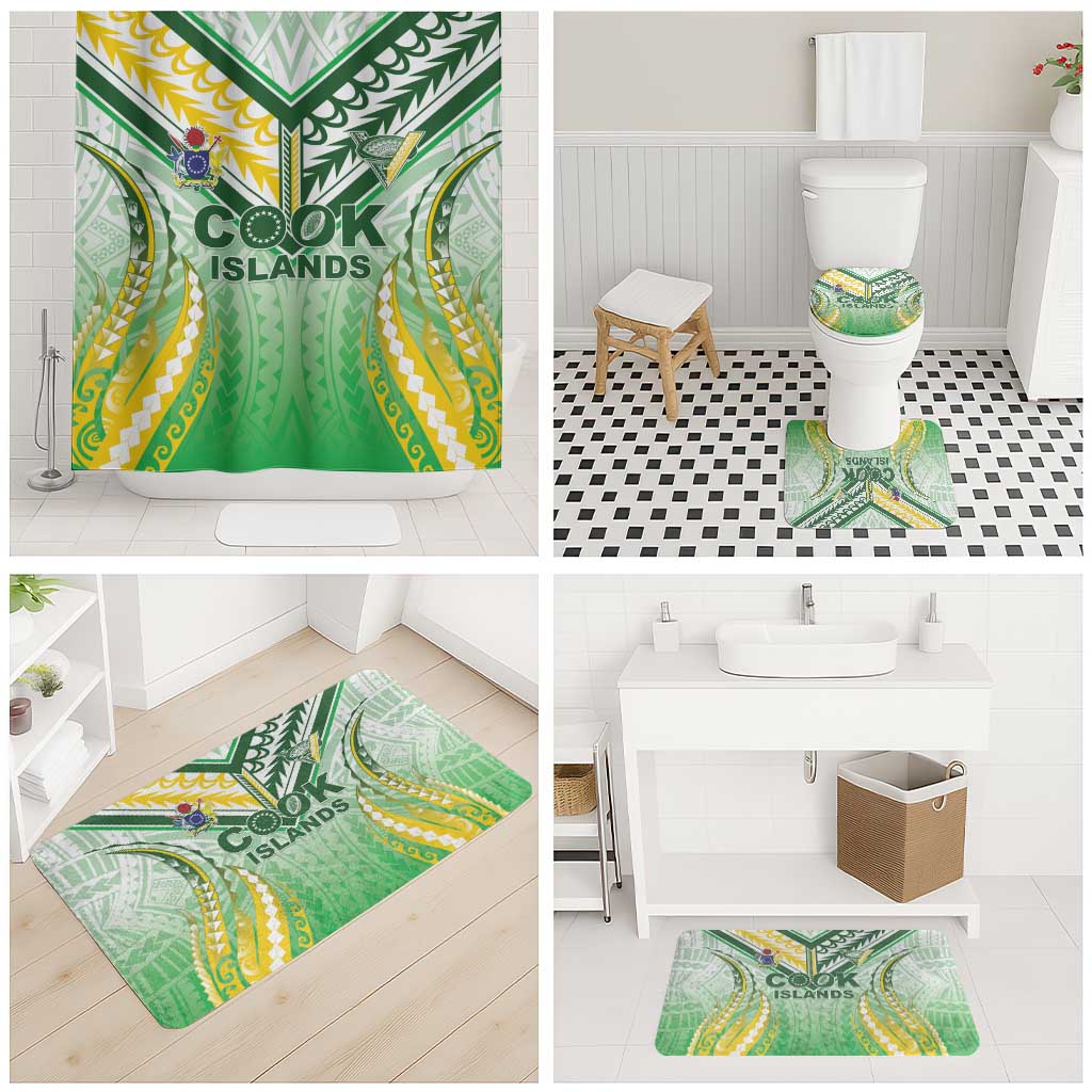 Cook Islands Rugby Bathroom Set Unique Style White Version - Polynesian Pride
