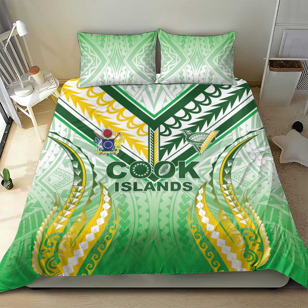 Cook Islands Rugby Bedding Set Unique Style White Version - Polynesian Pride