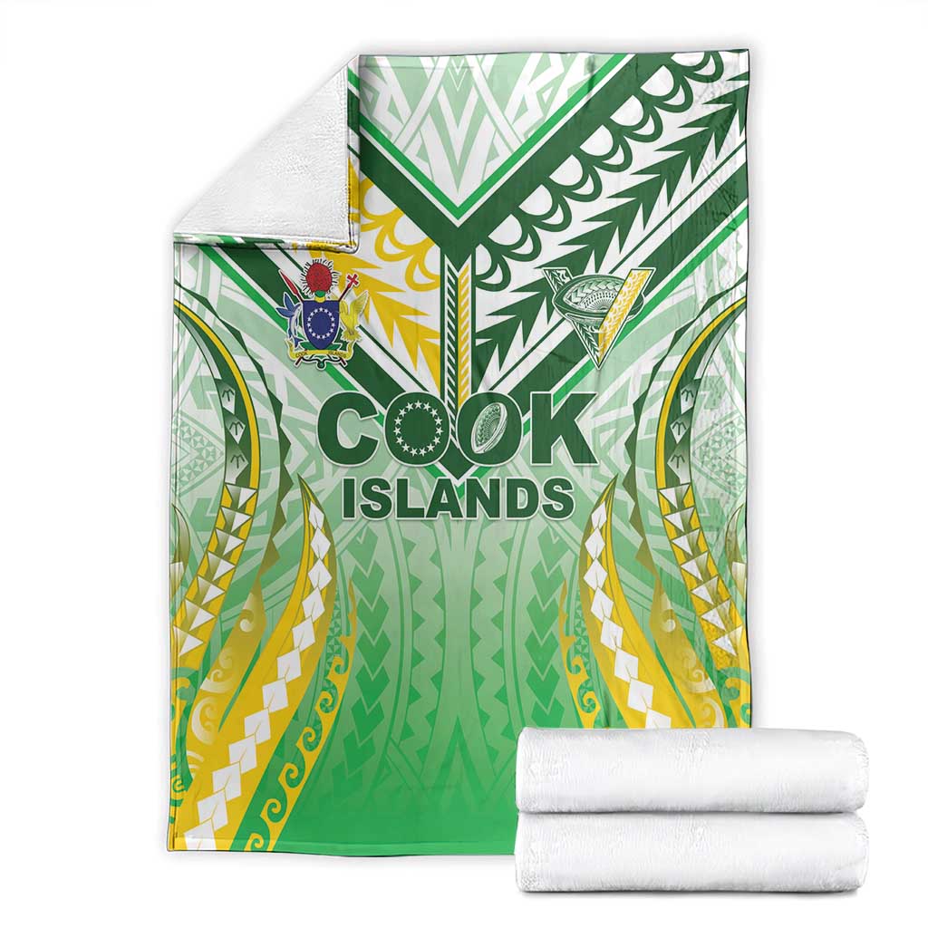 Cook Islands Rugby Blanket Unique Style White Version - Polynesian Pride