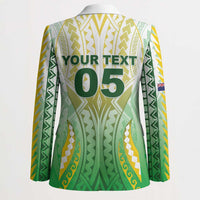 Custom Cook Islands Rugby Blazer Unique Style White Version - Polynesian Pride