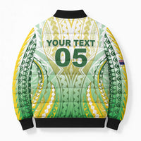 Custom Cook Islands Rugby Bomber Puffer Jacket Unique Style White Version - Polynesian Pride