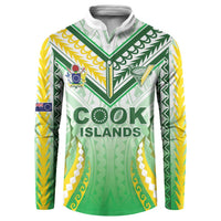 Custom Cook Islands Rugby Button Sweatshirt Unique Style White Version - Polynesian Pride