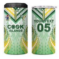 Custom Cook Islands Rugby 4 in 1 Can Cooler Tumbler Unique Style White Version - Polynesian Pride