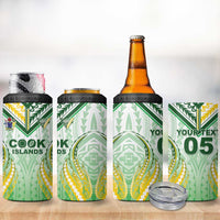 Custom Cook Islands Rugby 4 in 1 Can Cooler Tumbler Unique Style White Version - Polynesian Pride