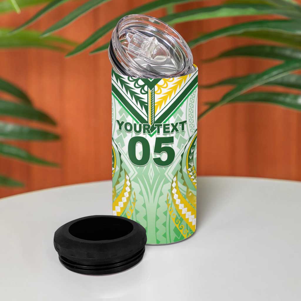Custom Cook Islands Rugby 4 in 1 Can Cooler Tumbler Unique Style White Version - Polynesian Pride