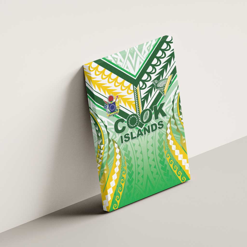Cook Islands Rugby Canvas Wall Art Unique Style White Version - Polynesian Pride