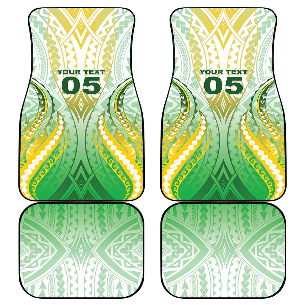 Custom Cook Islands Rugby Car Mats Unique Style White Version - Polynesian Pride
