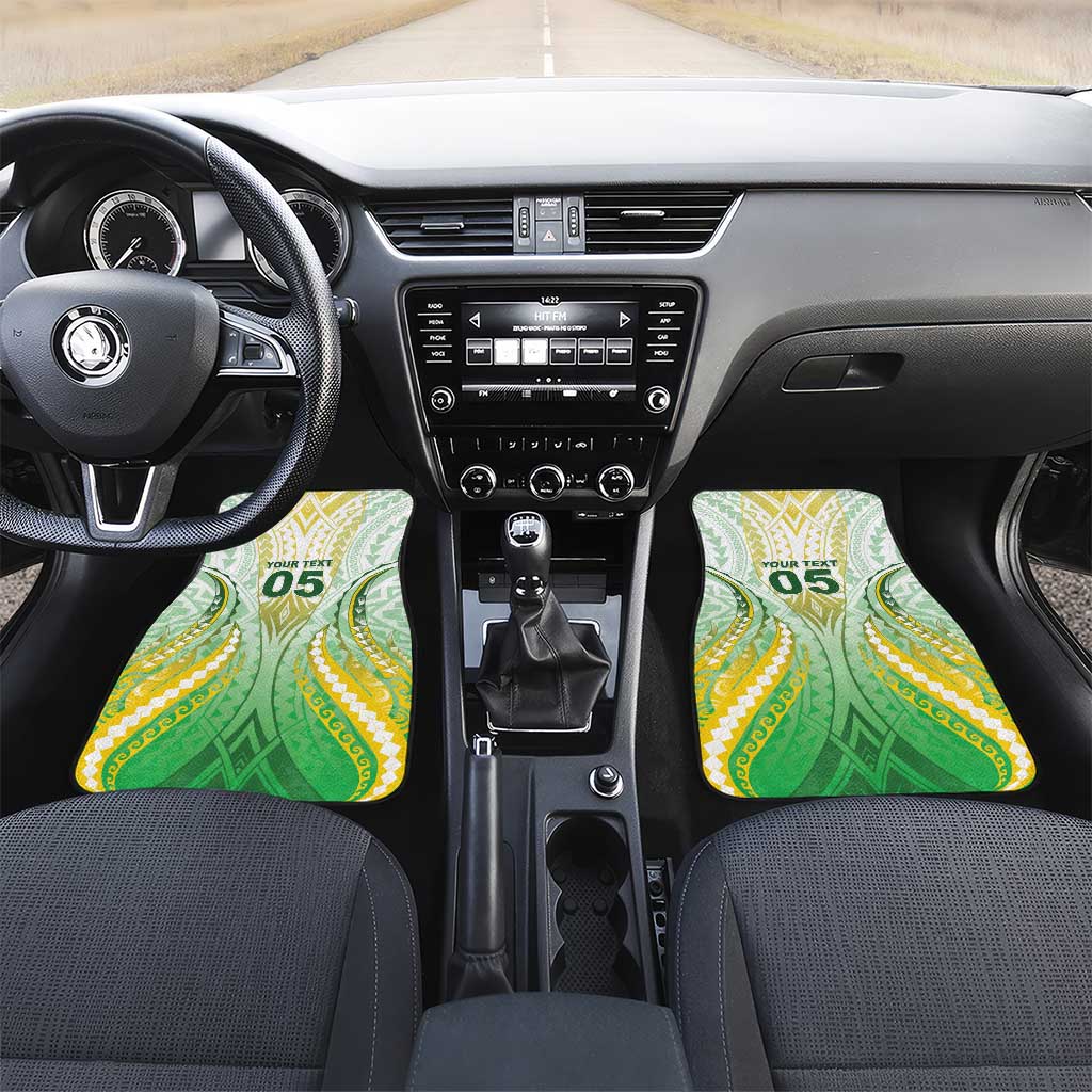 Custom Cook Islands Rugby Car Mats Unique Style White Version - Polynesian Pride