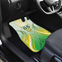 Custom Cook Islands Rugby Car Mats Unique Style White Version - Polynesian Pride