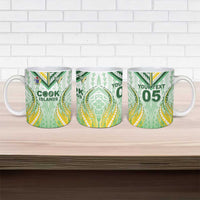 Custom Cook Islands Rugby Ceramic Mug Unique Style White Version - Polynesian Pride