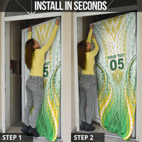 Custom Cook Islands Rugby Door Cover Unique Style White Version - Polynesian Pride
